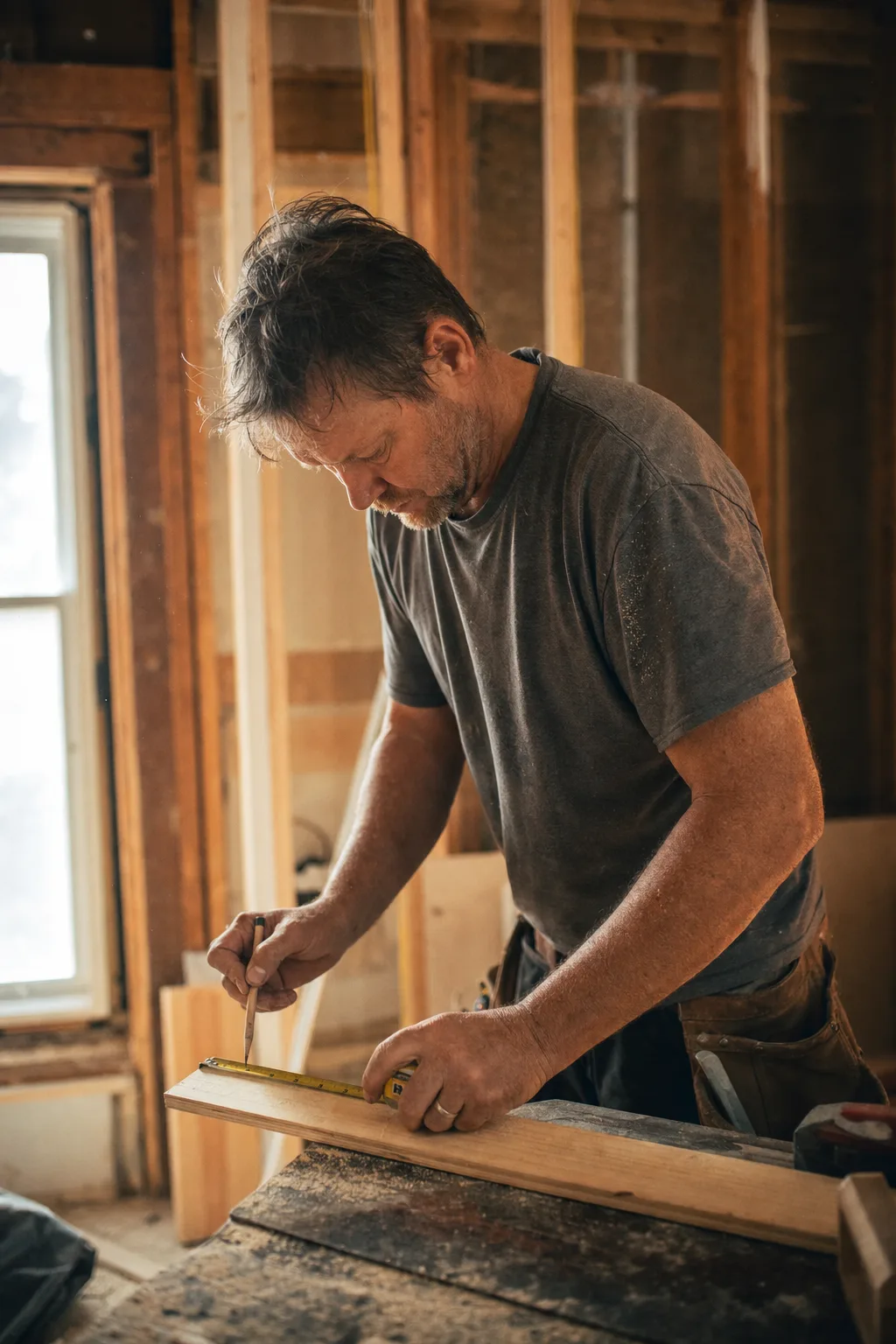A remodeling professional at work